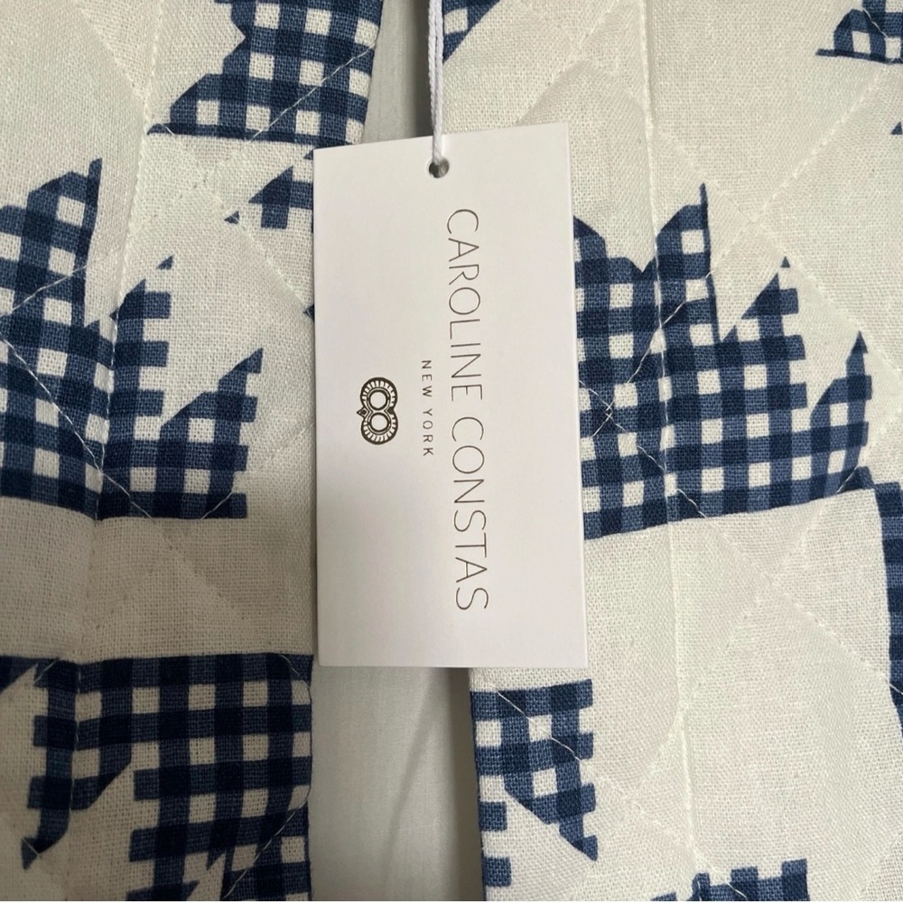 Caroline Constas White and Navy Gingham Cropped Blazer - Picture 6 of 8
